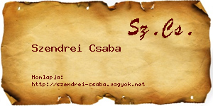 Szendrei Csaba névjegykártya