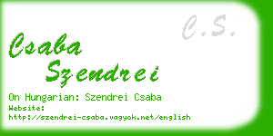 csaba szendrei business card